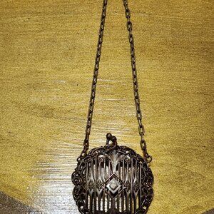 Vintage Miniature Silver Tone Ornate Filigree Wristlet Arm Purse/ Pendant RARE